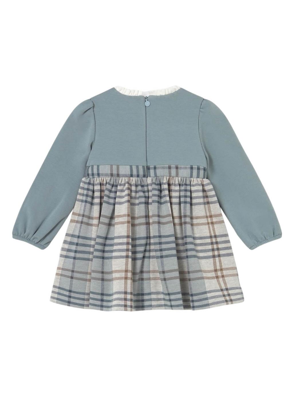 Vestido Mayoral cuadros combinado azul para bebé