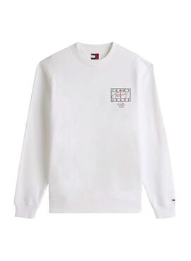 Sudadera Tommy Jeans Sing Spray blanco para hombre