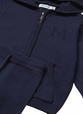 Chándal dos piezas Mayoral tricot azul marino para bebé