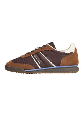 Zapatillas Tommy Jeans Retro Runner marrón para hombre