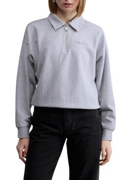 Sudadera Calvin Klein Jeans Polo gris para mujer