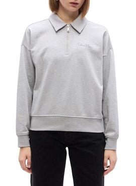 Sudadera Calvin Klein Jeans Polo gris para mujer