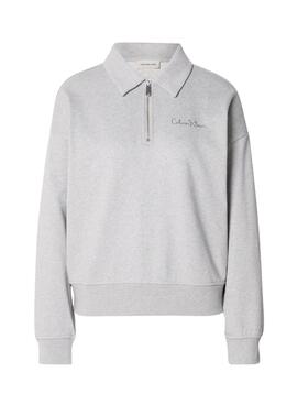 Sudadera Calvin Klein Jeans Polo gris para mujer