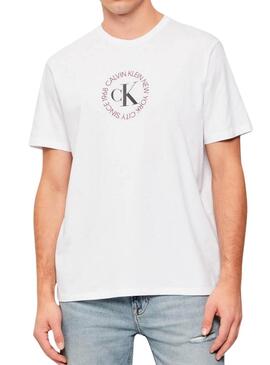 Camiseta Calvin Klein Jeans Word Circle blanco para hombre