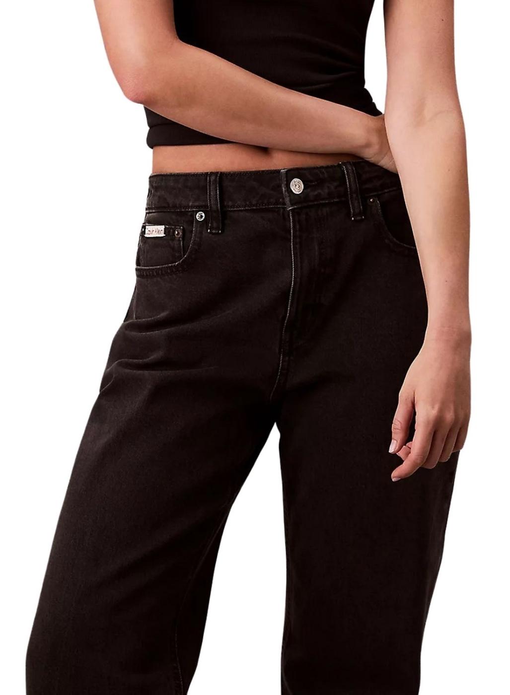 Pantalón vaquero Calvin Klein Jeans Essential Straight negro para mujer