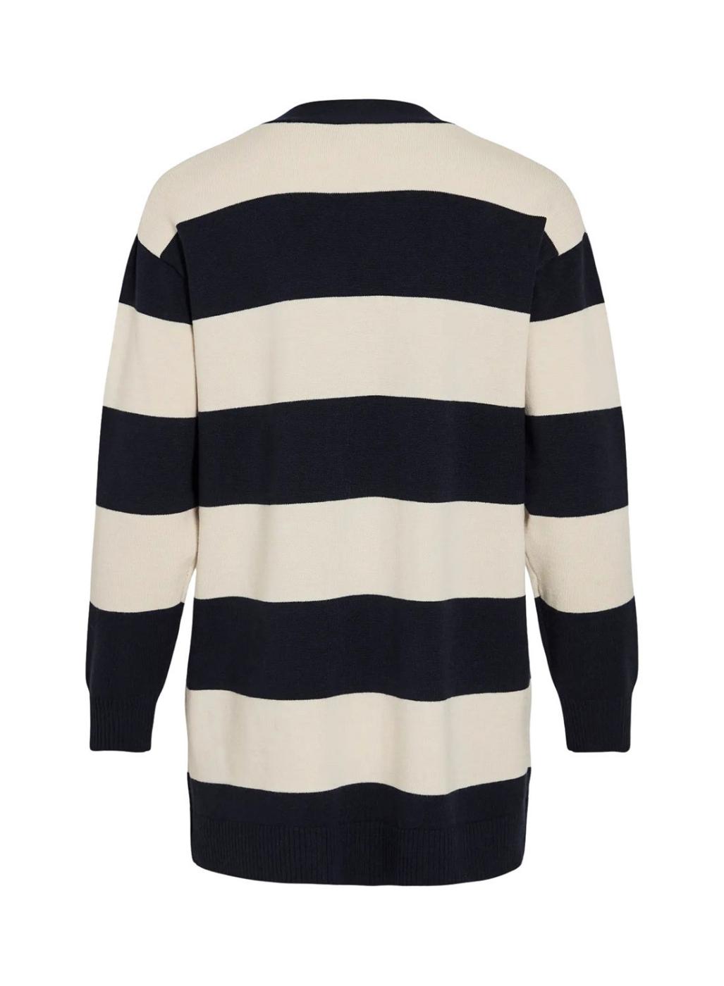 Chaqueta Vila Vipolly azul marino y blanco para mujer