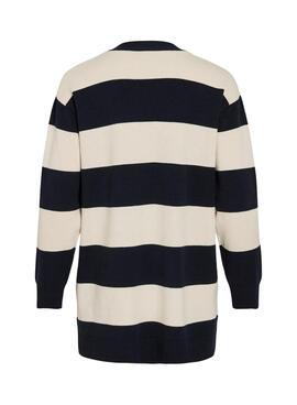 Chaqueta Vila Vipolly azul marino y blanco para mujer