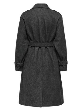 Abrigo Only Dear gris jaspeado para mujer