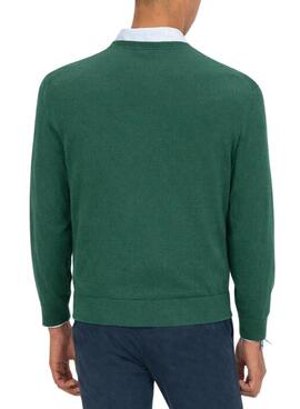 Jersey El Pulpo Cuello Pico Mezcla verde botella para hombre