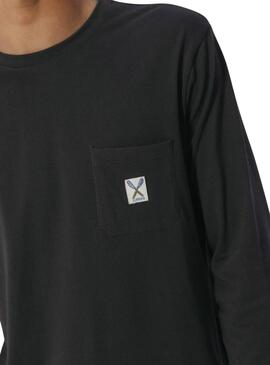 Camiseta El Pulpo manga larga gris antracita para hombre