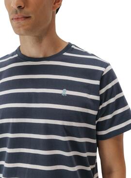 Camiseta El Pulpo rayas azul marino para hombre