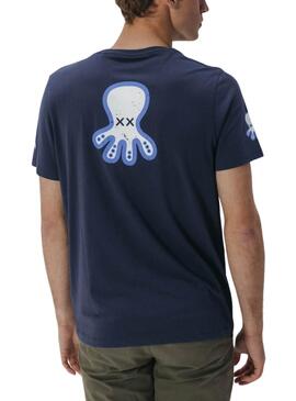 Camiseta El pulpo triple logo azul para hombre