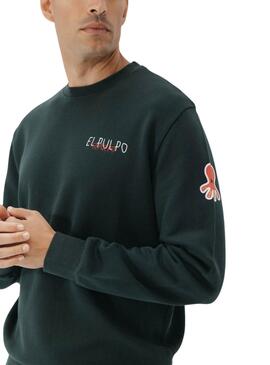 Sudadera El pulpo triple logo verde para hombre