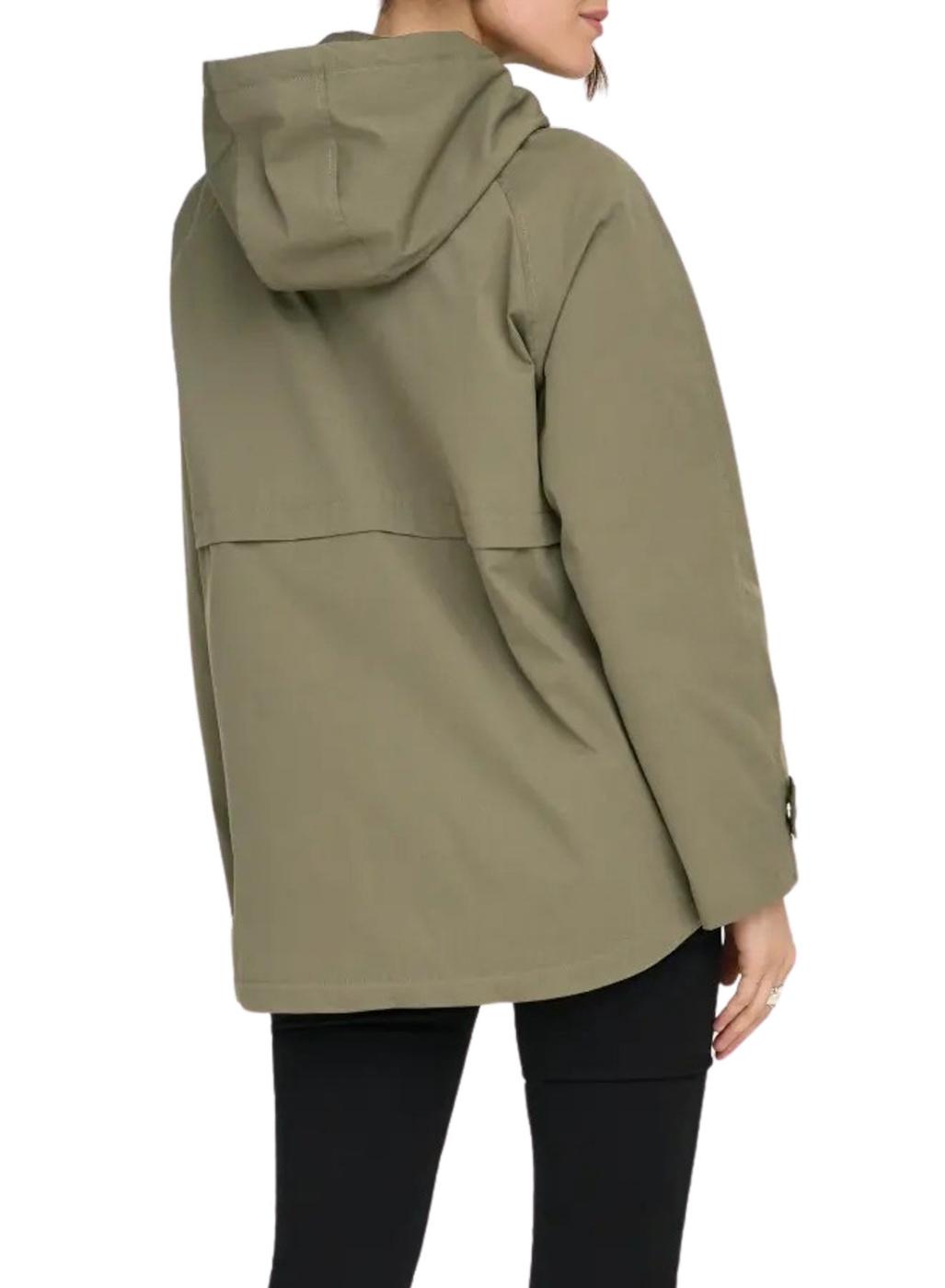 Parka Only Orchid verde para mujer