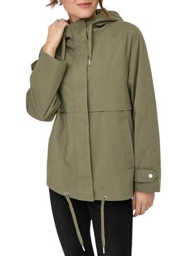 Parka Only Orchid verde para mujer