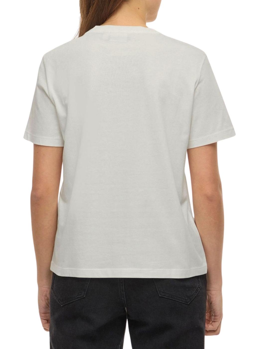 Camiseta Vila Viybilla Rose blanco para mujer