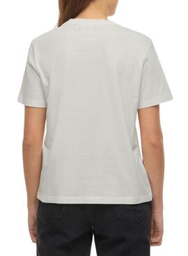 Camiseta Vila Viybilla Rose blanco para mujer