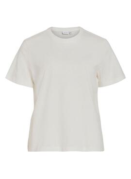 Camiseta Vila Viybilla Rose blanco para mujer