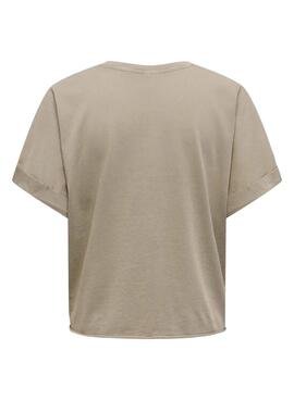 Camiseta Only Lucy beige para mujer