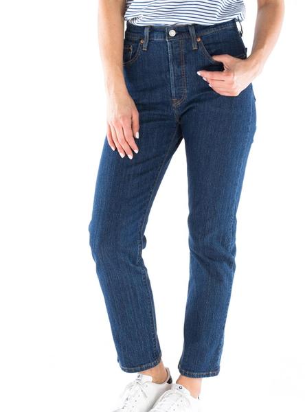 código Morse Adversario Mediador Pantalón Vaquero Levis 501 Crop Shot Oscuro Mujer