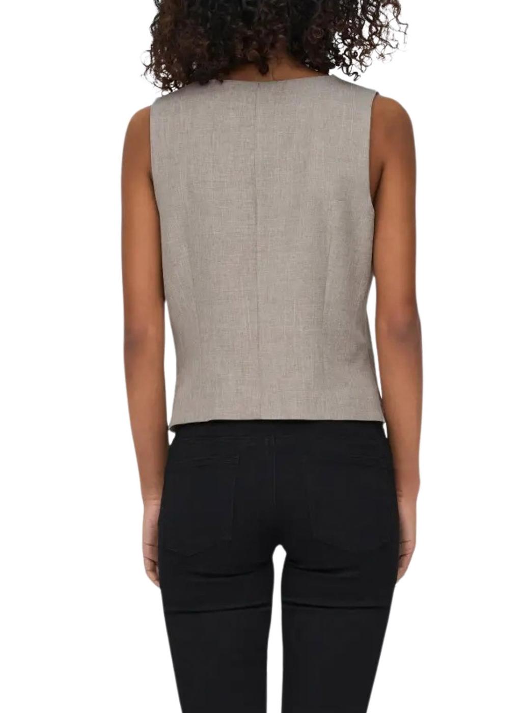 Chaleco Only Linda gris para mujer