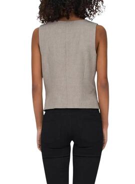 Chaleco Only Linda gris para mujer