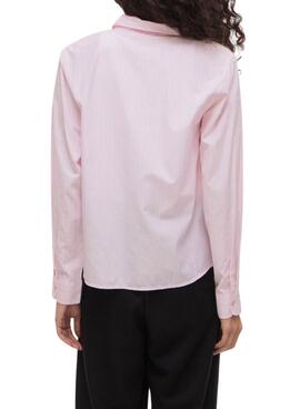 Camisa Vila Darma rosa rayas para mujer
