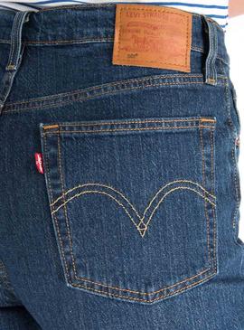 Pantalón Vaquero Levis 501 Crop Shot Oscuro Mujer