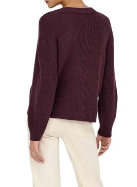 Jersey Only Milouz granate para mujer