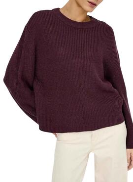 Jersey Only Milouz granate para mujer