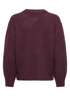 Jersey Only Milouz granate para mujer