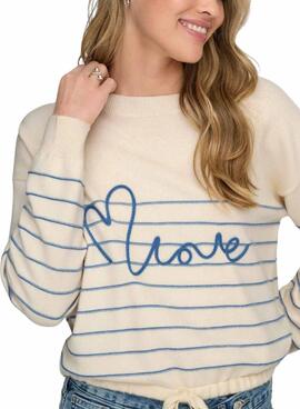 Jersey Only Signe blanco para mujer