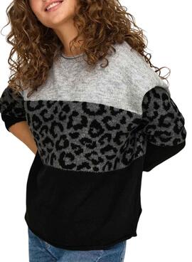 Jersey Only Jade Animal print negro y gris para mujer