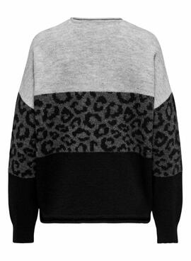 Jersey Only Jade Animal print negro y gris para mujer