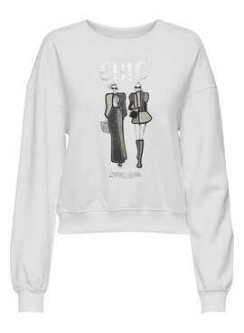 Sudadera Only Emily Girls blanco para mujer