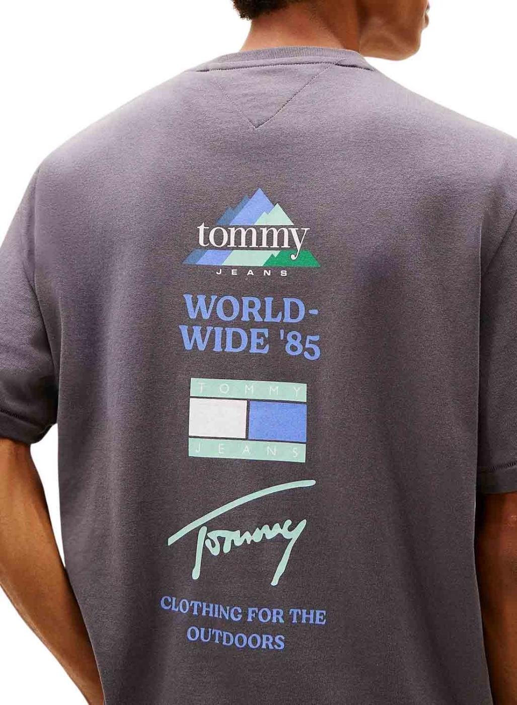 Camiseta Tommy Jeans 90S gris para hombre