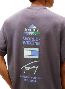 Camiseta Tommy Jeans 90S gris para hombre