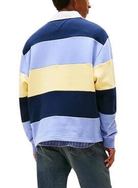 Polo Tommy Jeans Rugby azul y amarillo para hombre