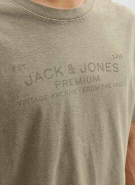 Camiseta Jack and Jones Bluaiden verde para hombre