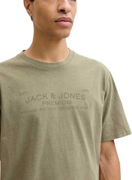 Camiseta Jack and Jones Bluaiden verde para hombre