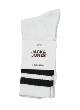 Pack calcetines Jack and Jones Travis blanco para hombre