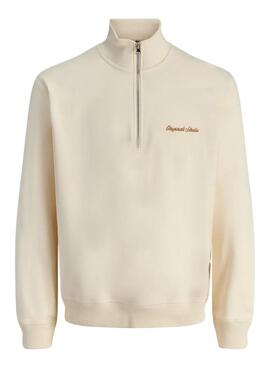Sudadera Jack and Jones Norrebro beige para hombre