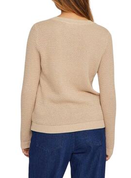 Jersey Vila Vidalo beige para mujer
