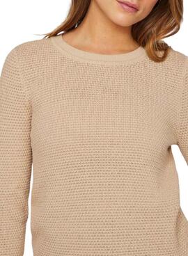 Jersey Vila Vidalo beige para mujer