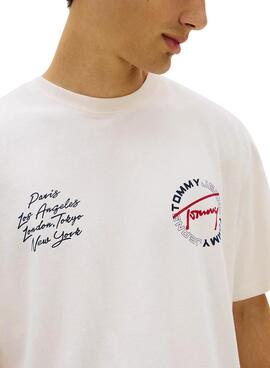 Camiseta Tommy Jeans Circle blanco para hombre