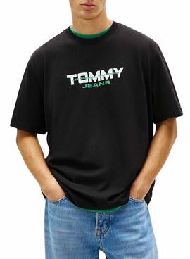 Camiseta Tommy Jeans 90S Block negro para hombre