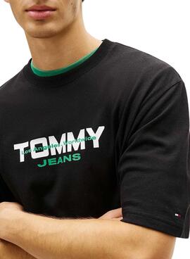 Camiseta Tommy Jeans 90S Block negro para hombre