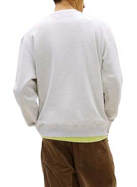 Sudadera Tommy Jeans 90S Block gris para hombre