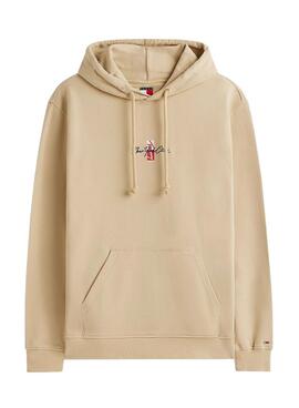 Sudadera Tommy Jeans Backprint beige para hombre