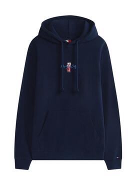Sudadera Tommy Jeans Backprint azul marino para hombre